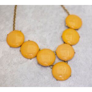 18 inch, Vintage Yellow Opaque Gem Honey Comb Bib Necklace - CO1